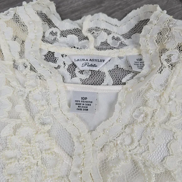 Laura Ashley Lace Blouse with Attached Camisole - Picture 6 of 13